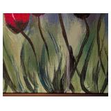 LR - Framed Tulip Painting with Colorful Blooms