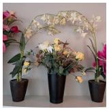 LR - Set of 6 Faux Floral Arrangements in Various Vases