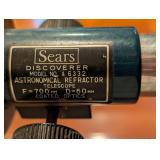 LR - Vintage Sears Discoverer Model 46332 Astronomical Refractor Telescope
