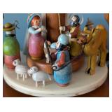 SR - Käthe Wohlfahrt German Wood Christmas Pyramid Nativity with Candles and Box