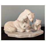 SR - Lladro Bearly Love Porcelain Polar Bear Family Figurine