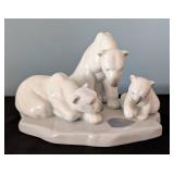 SR - Lladro Bearly Love Porcelain Polar Bear Family Figurine