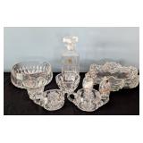 Assorted Vintage Crystal Servingware Collection Including Capri Decanter