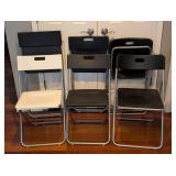 ML - Set of 6 IKEA Folding Chairs Assorted Black and White