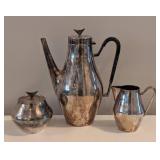 K - Vintage Reed & Barton Denmark Plated Three Piece Tea Set