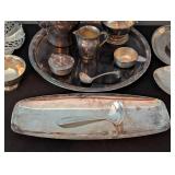 ML - Collection of Vintage Silver Plated Servingware with 13.5 Inch Tray