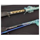 ML - Pair of Fishing Poles with Reels and Assorted Tackle Boxes and Lures