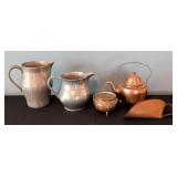 ML - Vintage Copper and Pewter Serving Ware Collection - 5 Pieces