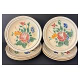 DR - Set of 8 Red Wing Pottery Orleans 10-Inch Plates 1950s