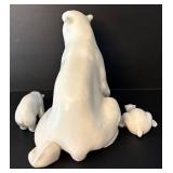 LR - Porcelain Polar Bear Family Figurines Set of 3