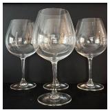 K - Set of 4 Riedel Crystal Balloon Wine Glasses, 9 Inch Tall