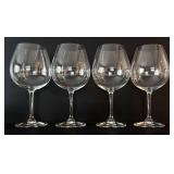 K - Set of 4 Riedel Crystal Balloon Wine Glasses, 9 Inch Tall