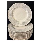 DR - Pottery Barn Scarlet 9 Dinner Plates and 10 Mugs Set with Paisley Pattern