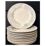 DR - Pottery Barn Scarlet 9 Dinner Plates and 10 Mugs Set with Paisley Pattern