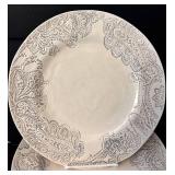 DR - Pottery Barn Scarlet 9 Dinner Plates and 10 Mugs Set with Paisley Pattern