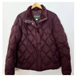LR - Eddie Bauer Goose Down Jacket XLT Plum Quilted