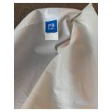 LR - Set of 6 PB Teen White Drapery Panels with Pink Ribbon Trim, 52 x 84 Inches