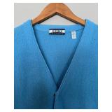 LR - Vintage 1970s Izod Lacoste Light Blue V-Neck Cardigan Size Large