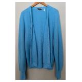 LR - Vintage 1970s Izod Lacoste Light Blue V-Neck Cardigan Size Large