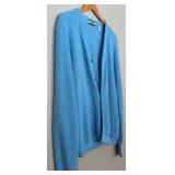 LR - Vintage 1970s Izod Lacoste Light Blue V-Neck Cardigan Size Large