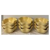 DR - Set of 9 Gayle Pittman Hospitality Yellow Stoneware Bowls with Scalloped Rim