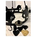 DR - Wrought Iron Farm Animal Decorated Chandelier by Little Mtn. Blacksmith, 19in Tall