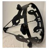 DR - Wrought Iron Farm Animal Decorated Chandelier by Little Mtn. Blacksmith, 19in Tall