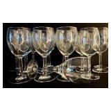 K - Set of 14 Clear Glass Wine Glasses in Three Sizes