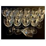 K - Set of 14 Clear Glass Wine Glasses in Three Sizes