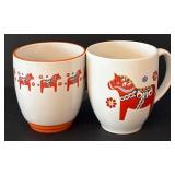 DR - Alessi Italy Metal Platter by Steven Blaess with 4 Burquest Imports Mugs