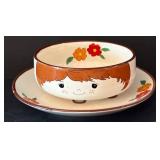 K - Set of 2 Vintage Farmer Boy and Girl Child