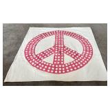 LR - PB Teen Tapestry with Pink Peace Sign 40 x 38 Inches