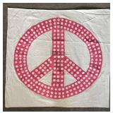 LR - PB Teen Tapestry with Pink Peace Sign 40 x 38 Inches
