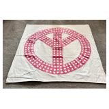 LR - PB Teen Tapestry with Pink Peace Sign 40 x 38 Inches
