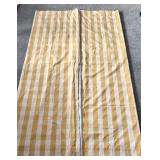 DR - Pair of Yellow and White Plaid Window Curtain Panels with Rings, 80 x 101 Inches