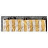DR - Pair of Yellow and White Plaid Window Curtain Panels with Rings, 80 x 101 Inches