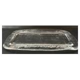 DR - Set of 3 Floral Glasses with 13.5 x 7 in. Rectangular Glass Platter