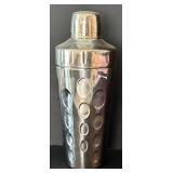 DR - Collection of Metal Kitchenware: Platter, Tiered Dessert Stand, and Cocktail Shaker