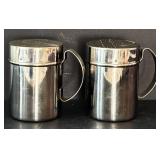 DR - Collection of Metal Kitchenware: Platter, Tiered Dessert Stand, and Cocktail Shaker