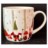 K - Set of 5 Holiday Earthenware Mugs with Festive Designs