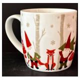 K - Set of 5 Holiday Earthenware Mugs with Festive Designs