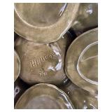 DR - Haeger Green Divided Pottery Platter with Red Center Bowl and Pier One Red Salad Plate