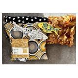 LR - Decor Collection with Pillows, Wooden Painted Fish, and New Pillow Covers