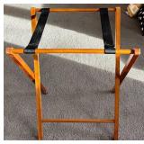 LR - Vintage Wooden Folding Luggage Stand with Straps