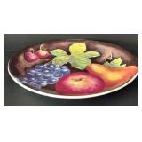K - Assorted Serveware Lot: Furio Eden Fruit Platter, Simplydesignz Flower Platter, Chantal Red Hearts, GP Green Bowl