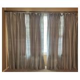 MBR - Set of 4 Gray Curtain Panels with Room Darkening Shades, 82x50 Inches Each