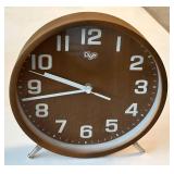 LR - Digo Wooden Desk Clock with Light Blue Oval Storage Box