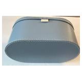 LR - Digo Wooden Desk Clock with Light Blue Oval Storage Box