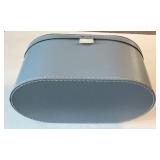 LR - Digo Wooden Desk Clock with Light Blue Oval Storage Box