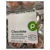 D - Lot of 4 Packs Publix Chocolate Mini Cupcakes with Rainbow Sprinkles 10oz Each
